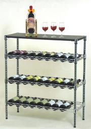 attractive and safe way to display and store wine bottles.