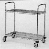 Each standard cart consists of 2 U shaped handles, indicated number of shelves, 2 stem swivel casters 5 (dia), 2 stem brake casters 5 (dia), and are 34-1/2 height.
