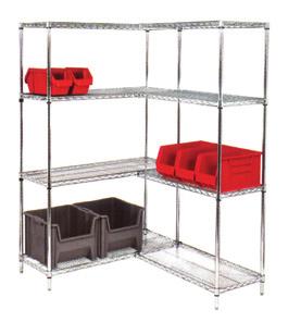 ADD-ON SHELVING UNITS MAXEL Add-On Units ~ Saves time and money by eliminating posts and replacing with S Hooks. S HOOK 2 are required for each storage level. 4 SHELVES - 60 H W x L (In.
