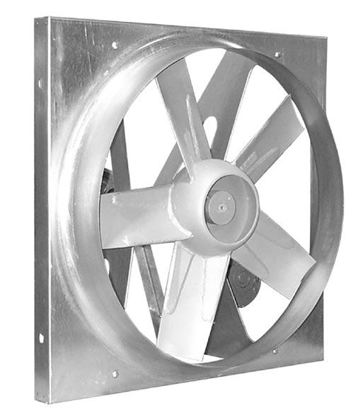 The galvanized steel panel design is available with cast aluminum or fabricated steel propellers to meet specific application requirements.