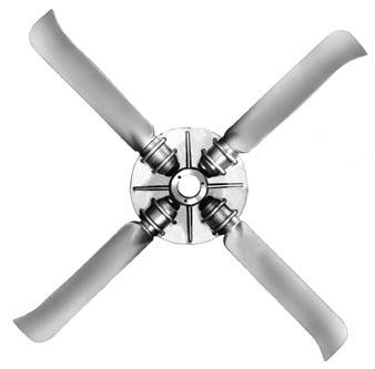 Propellers WPM propeller fans are available with either fixed pitch fabricated steel (sizes 24 through 60) or adjustable pitch