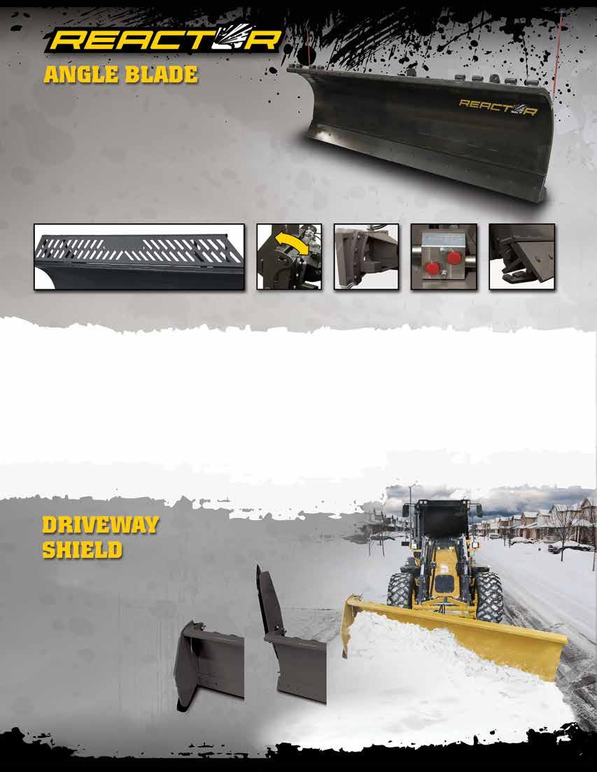 Clear the lot in record time with the high volume capacity of the AMI Reactor Angle Blade, offering over double the plowing width of a truck blade.