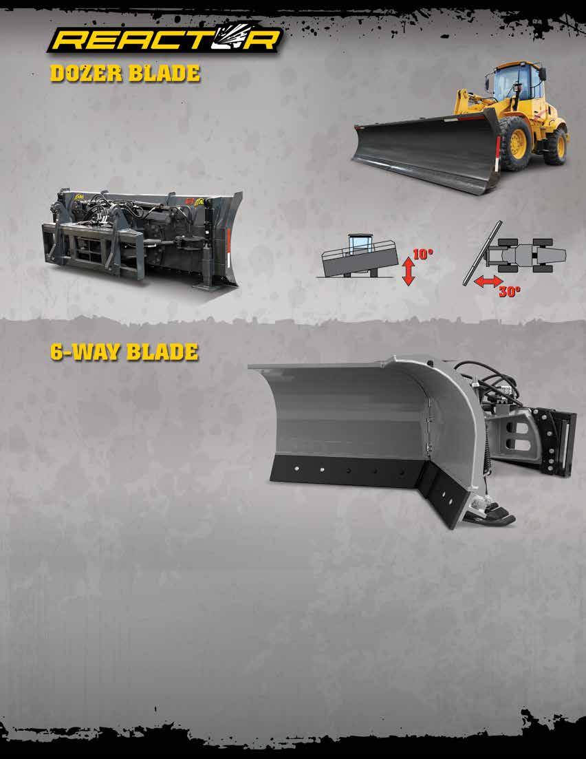 The AMI dozer blade s heavy-duty design provides 30-degree angle adjustment, 10-degree side-tilt and is available in widths from 12-16.