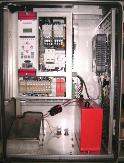 CONTROL CABINET Components Its design is primarily created to facilitate his maintenance. It has a hinged front where the main elements of control are located.