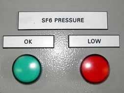 Three-Position SF6 Loadbreak Switch Portable Remote Control The optional Portable Remote Control has two indicator lights that provide the status of SF6 gas pressure in the switch.