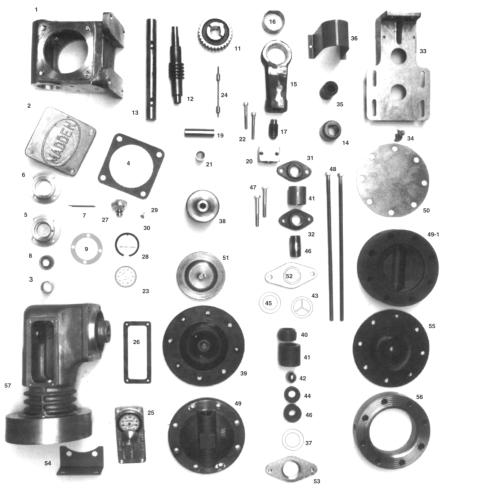 MH Series Pump Parts List 1 MP010 Gear Case (1) 2 MP011 Side Flange, Gear Case (1) 3 MP012 Bushing, bronze (4) 4 MP013 Gasket, gear case (2) MP014B HH Cap Screw, side flange 7/16-14x3/4 (4) 5 MP015