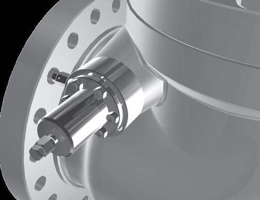 In the event of shaft seal leakage, the gear operator is protected from internal pressure by means of a pressure-relief fitting installed in the gland flange.