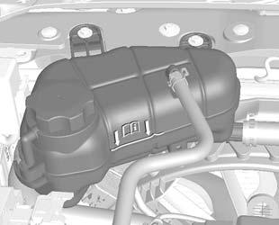 Coolant level Caution Too low a coolant level can cause engine damage. C11E6008A When the engine is cool, the coolant level should be between the MIN and MAX mark on the coolant reservoir.