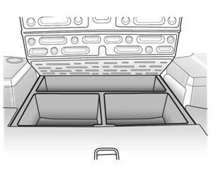 82 Storage Luggage/load locations Luggage compartment Under floor storage Caution Do not allow items in the