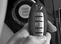 To lock the vehicle, push either door handle request switch or the liftgate request switch or press the button 3 on the key fob.
