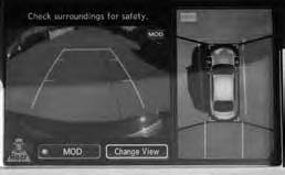 There are some areas where the system will not show objects. When in the front or the rear view display, an object below the bumper or on the ground may not be viewed 3.