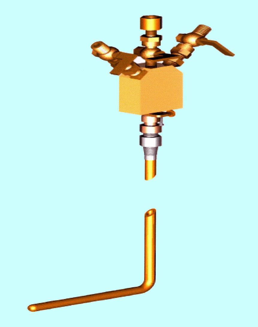 COLLINS-STYLE OVERHUNG TUBE (Also called a Prandtl Tube) The Collins-Style Overhung tube is used in cases where the Collins-Style (throughpipe) tube is impractical, as when two drilled holes in the