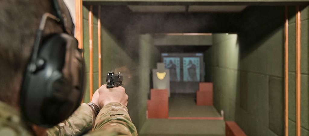 MOBILE CONTAINER SHOOTING RANGE 40FT HC The Shooting Range enables firing training within a 5 to 50 m distance with application of live ammunition or laser indicators.