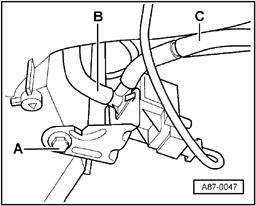 Page 26 of 34 87-142 Fresh air/recirculating flap two-way valve -N63-, removing and installing Remove glovebox Repair Manual, Body Interior, Repair Group 70 - Remove bolt -A-.