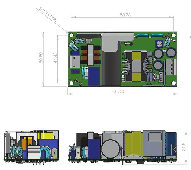 Outline Drawing ZMS100 24-48V Series J1 J2 RECOMMENDED AIRFLOW DIRECTION Outline Drawing ZMS100 12-15V Series J1 J2