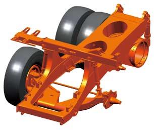 Dynamic friction (side-wall force) within the strut is low due to the features of the trailing arm suspension design, allowing the use of a lighter strut engineered to a smaller diameter and longer