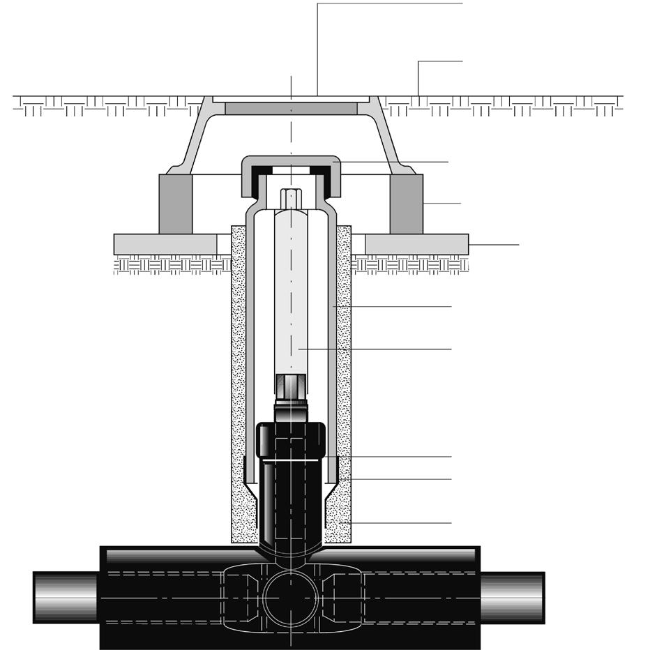 Ball valve for installation in the ground Installation diagram 6.334 Road cap no.