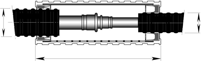 district heating pipe CALPEX Big I-shell Dimensions DN 65 - DN 125 (Ø 142-182 mm) 1.