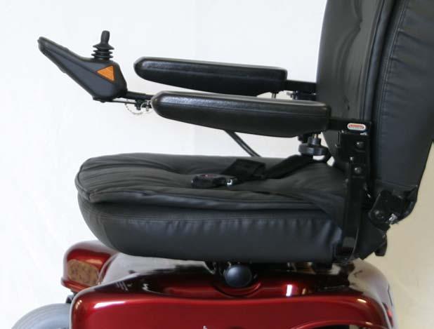 Adjustable Seat Arm Assemblies and footplate for the Shoprider WS 1 4 2 3 5 Figure 9 1. Adjustable Arpmpads, the armpads flip up for sideways transfer.