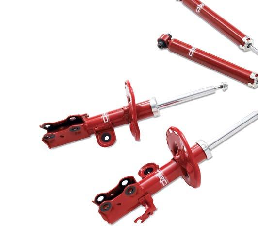 Durable red powder-coated finish provides superior corrosion resistance Features TRD-developed proprietary spring rates (linear in front, progressive in rear) Designed to work with either stock