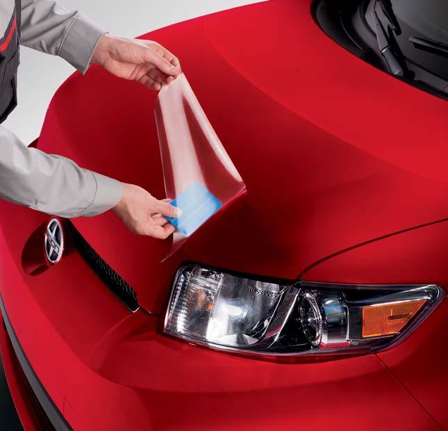 PAINT PROTECTION FILM Like a clear suit of armor, Genuine Scion Paint Protection Film 2 helps guard against road debris that can chip and