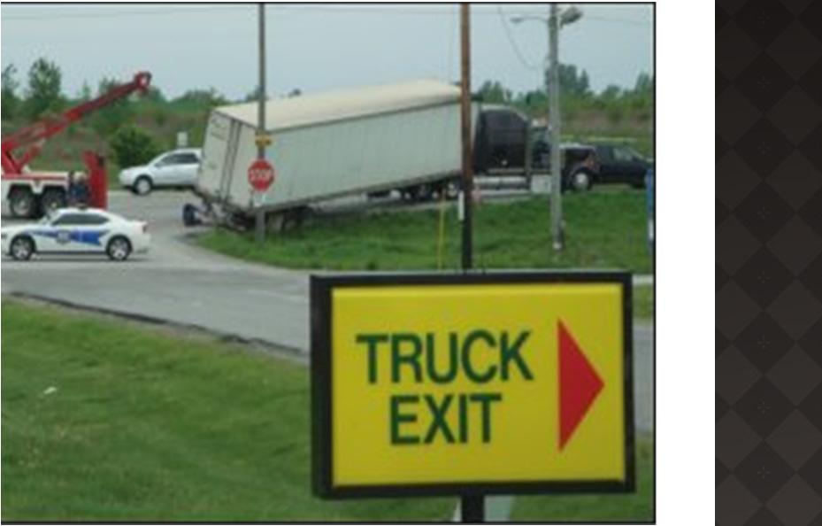 Truck stops are high accident frequency places.