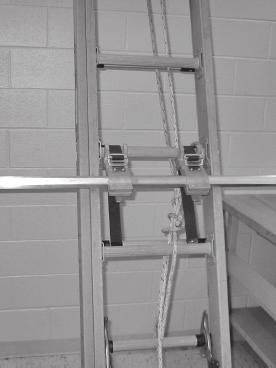 the flat side of the ladder rail.