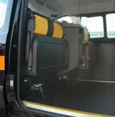 This seat is available in 2 variants compact and comfort, with the compact taking up less area leaving more space at side doors for wheelchair access while the comfort
