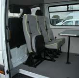 The San Carlos flip-up base is normally used in areas where space is at a premium when the seats are not in use.