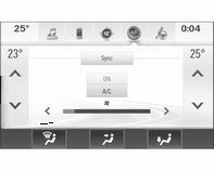 Controls for: Control dial for temperature on driver side Control dial for temperature on passenger side CLIMATE enters the Climate setting menu in the Info-Display Fan speed increase ( and decrease