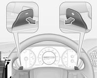 176 Driving and operating Steering wheel paddles Move selector lever out of position D towards the left in position M.