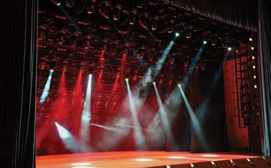 seating systems. Suspended loads are in motion above the stage throughout most productions.