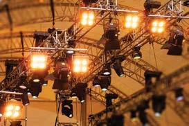 ABOVE STAGE - Upper Machinery A wide range of winches and hoists, positioned above the stage, are utilized to move lighting, sound equipment, scenery and curtains during shows.