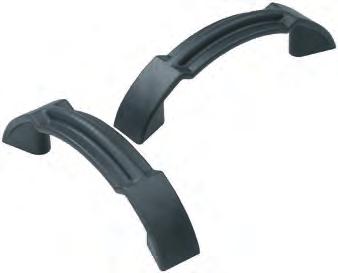 K0196 Stirrup-shaped handle Material, surface finish: Anthracite grey thermoplastic; bush in brass. K0196.