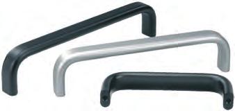 K0205 Flat profile bow handles Profile aluminium EN AW-6060 view A-A Matt-finished, black or natural colour anodized K0205.