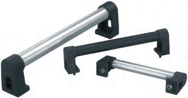 K0223 Tube handles Form A Connecting tube, aluminium EN AW-6060; grip legs in glass-ball reinforced polyamide Connecting tube natural colour anodized or with serrated plastic cover K0223.