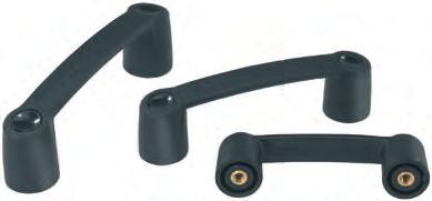 K0189 Stirrup-shaped handles Form A Thermoplastic; bush in brass Handle and handle cap in black K0189.109406 On request: Other handle or handle cap colours.