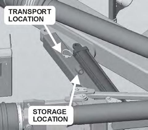 (STI-2) Operating Position To lower the wings, remove the transport lock pins and secure pins at storage location. DO NOT drive out transport pins that have tension on them.