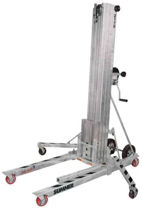 8 300 lb lift capacity Requires CO2 bottle for operation Completely Portable & easy to store SUMNER/2118 650 lbs lifting capacity Reversible forks for added height Fast action stabilizer legs