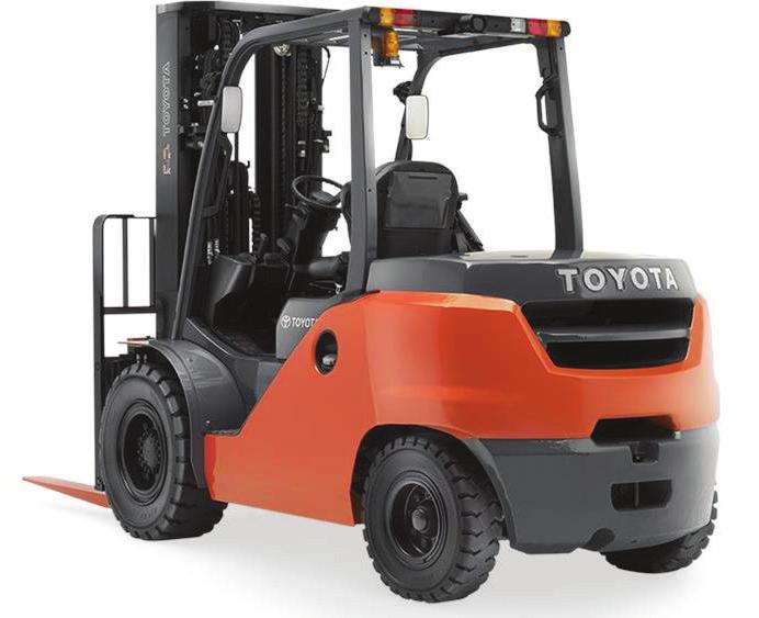 1 in 7,840 lbs 450-2160 MID IC TOYOTA/8FGU30 TOYOTA/8FGU35 Note: also available in Diesel 8FD35U TOYOTA/8FG45U Note: also available in Diesel 8FD45U 6000 lb Lift Capacity Dual Fuel - Gas or LP 240