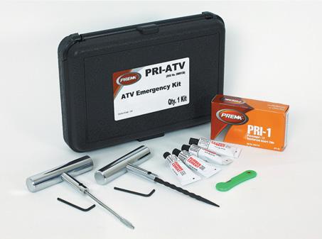 Inserts, 50 PRI-2 Inserts, PREMA Insert Cement with Flip Top Bottle, Spiral Cement Tool, Valve Core Tool, Dual Foot Air Gauge, White Crayon, and One Pistol Grip Inserting