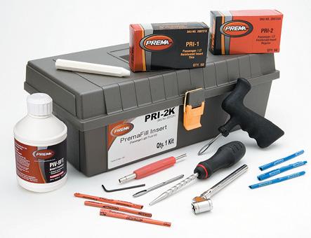 PRI-K PremaFill - Truck Kit Qty 20072 PRI-K PremaFill - Truck Kit Contents: 40 PRI- Inserts, PREMA Insert Cement with Flip Top Bottle, Spiral Cement Tool, Valve Core Tool,