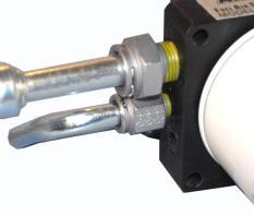 Install the 12mm x ½ male SAE J2044 (WAP 102) fitting with the seal washer supplied into the inlet port of the VP-44 (Ref. Figure 15) vacated by the original banjo fitting.