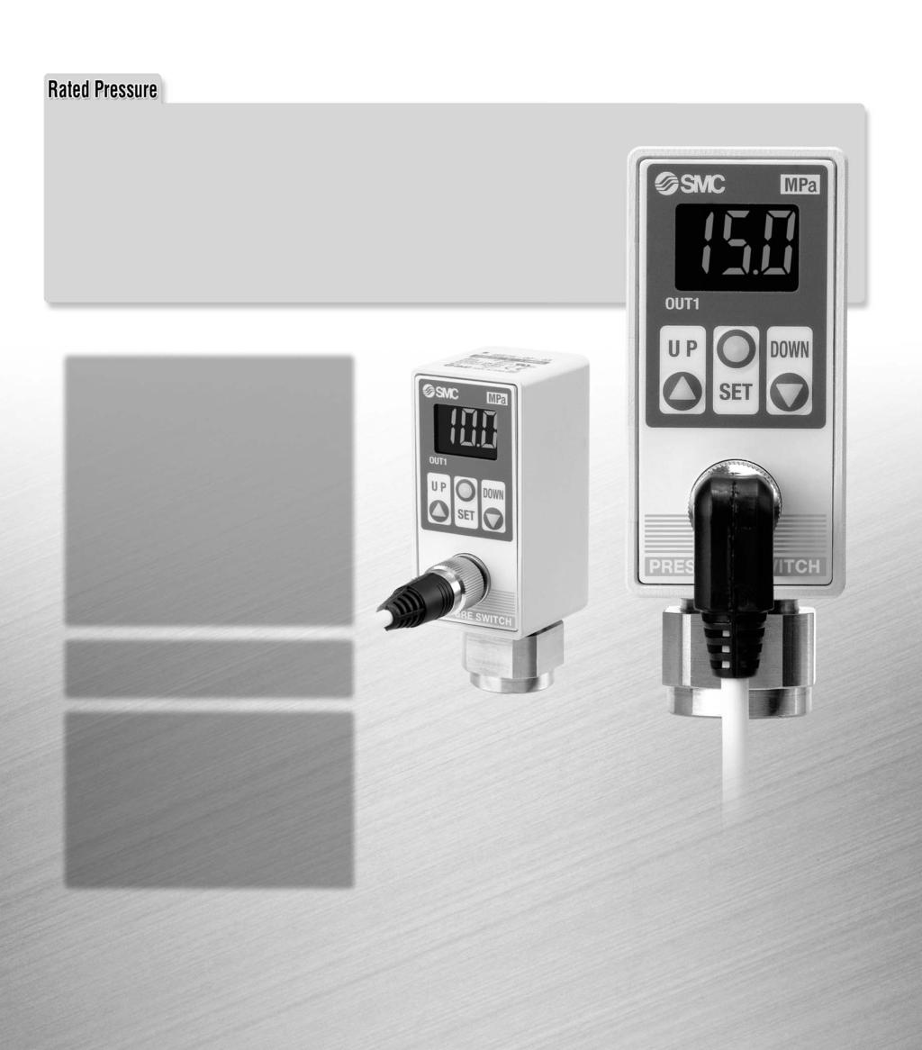 2-color Display Digital Pressure Switch Series ISE7/75/75H For General Fluids For Air 2-color Display (green and red) Selectable from four patterns () (2) () (4) ON red green red green OFF Easily