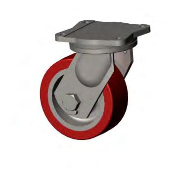 80 5000 maximum SERIES EXTRA HEAVY DUTY CASTERS FEATURES Swivel Section: Drop forged from C-1045 steel with 5 diameter, precision machined load raceway.