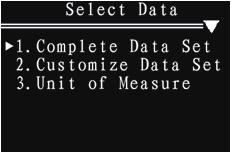 View Freeze Data is a snapshot of the operating conditions at the time of an emission-related fault. The Data stream list includes Complete Data Set, Customize Data Set and Unit of Measure 5.