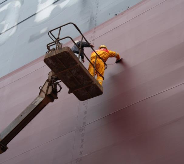 The initial roughness is taken as 120 µm which is the approximate roughness value for a typical new building though some ships are delivered with a
