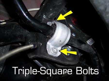 3R Undo the Sway Bar Bushing Bracket Bolts Loosen and remove the sway