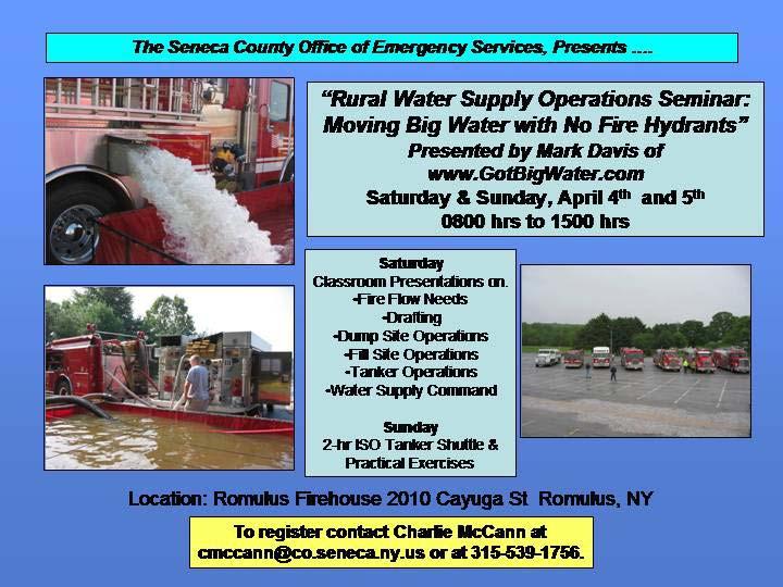 The Seminar In order to prepare for the tanker shuttle drill, participants attended a 6-hour refresher seminar on April 4th to review the basics of rural water supply operations.