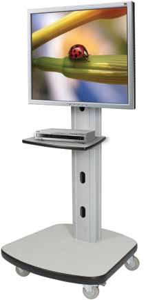 Audio Visual: Flat Panel Carts Supports up to a 42"/100 lb flat panel display. DVD/Blu-Ray shelf. Screen tilts up to 30º.